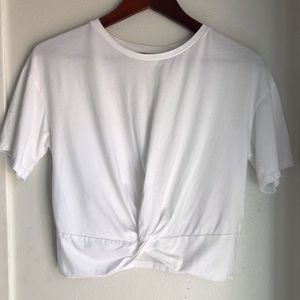 Zara cropped tee with front knot detail